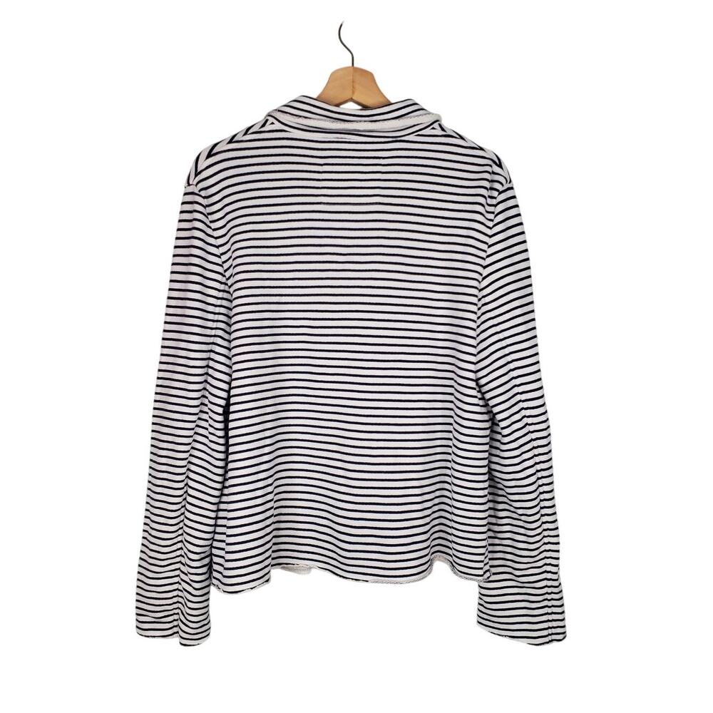 Frank & Eileen Mini Belfast Crop Peacoat Navy French Stripe Cotton Size Small - Picture 5 of 11